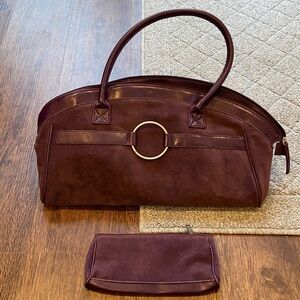 Purple makeup Bag with Silver Accent & small matching pouch